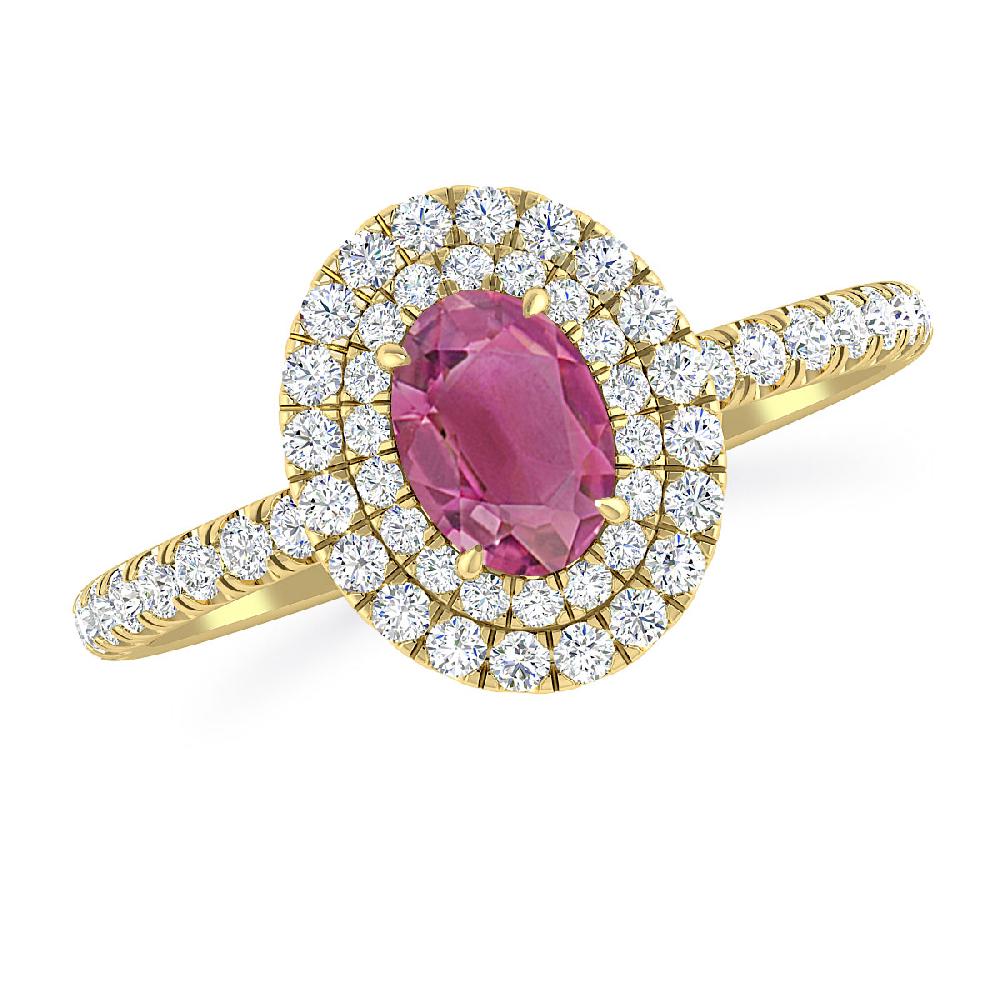 Yellow Gold - Pink Tourmaline