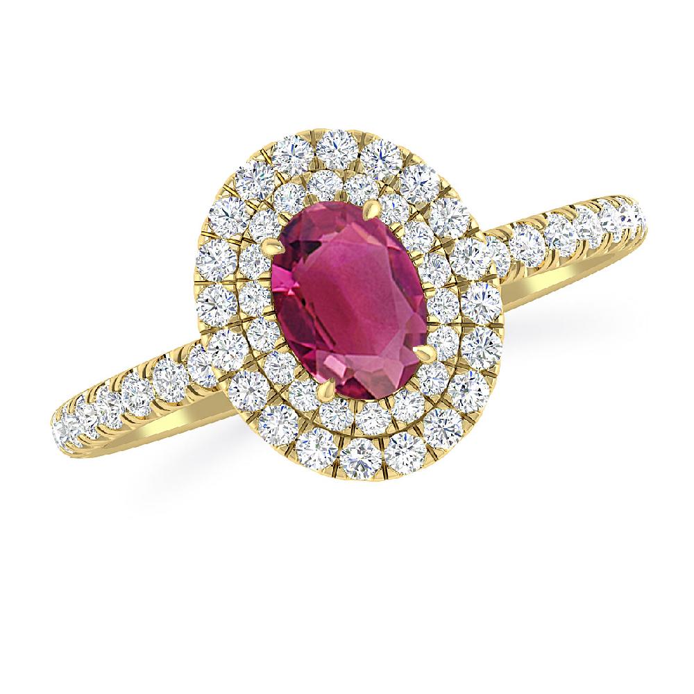 Yellow Gold - Pink Tourmaline