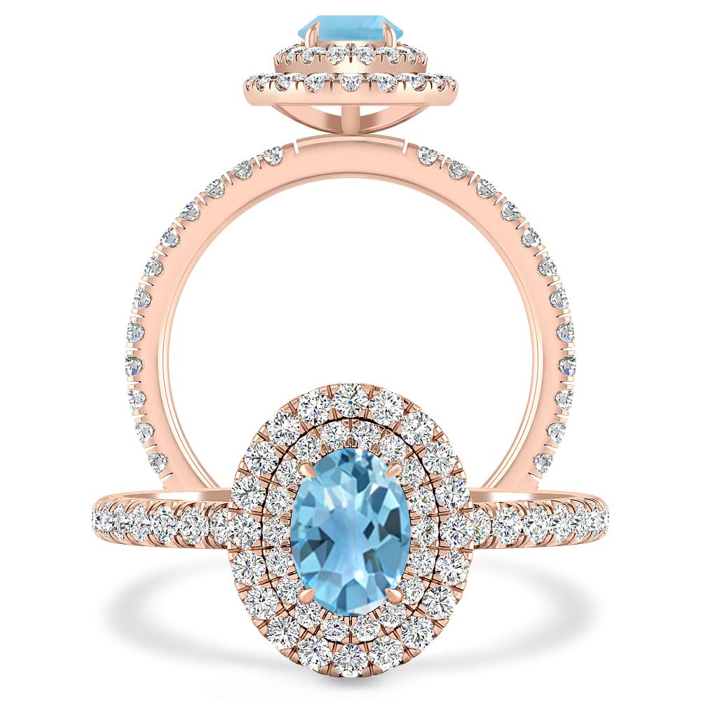 Rose Gold - Blue Topaz