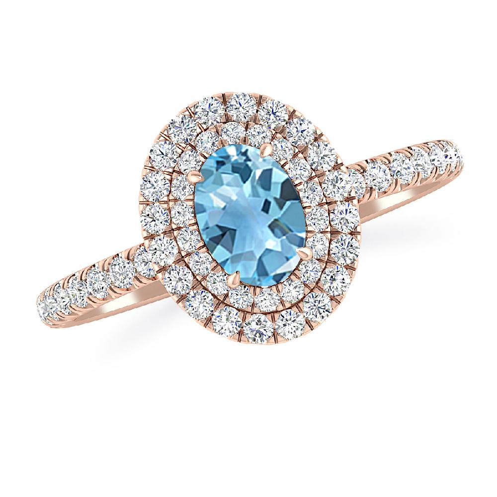 Rose Gold - Blue Topaz