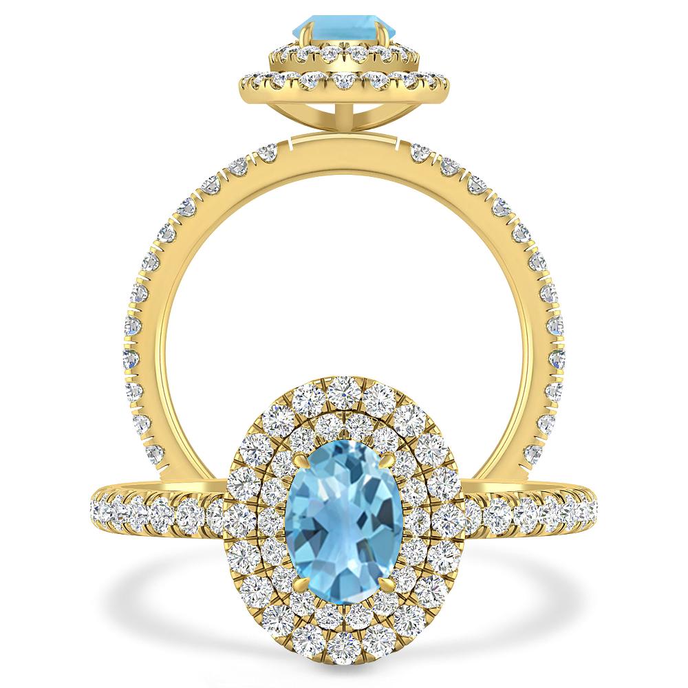 Yellow Gold - Blue Topaz