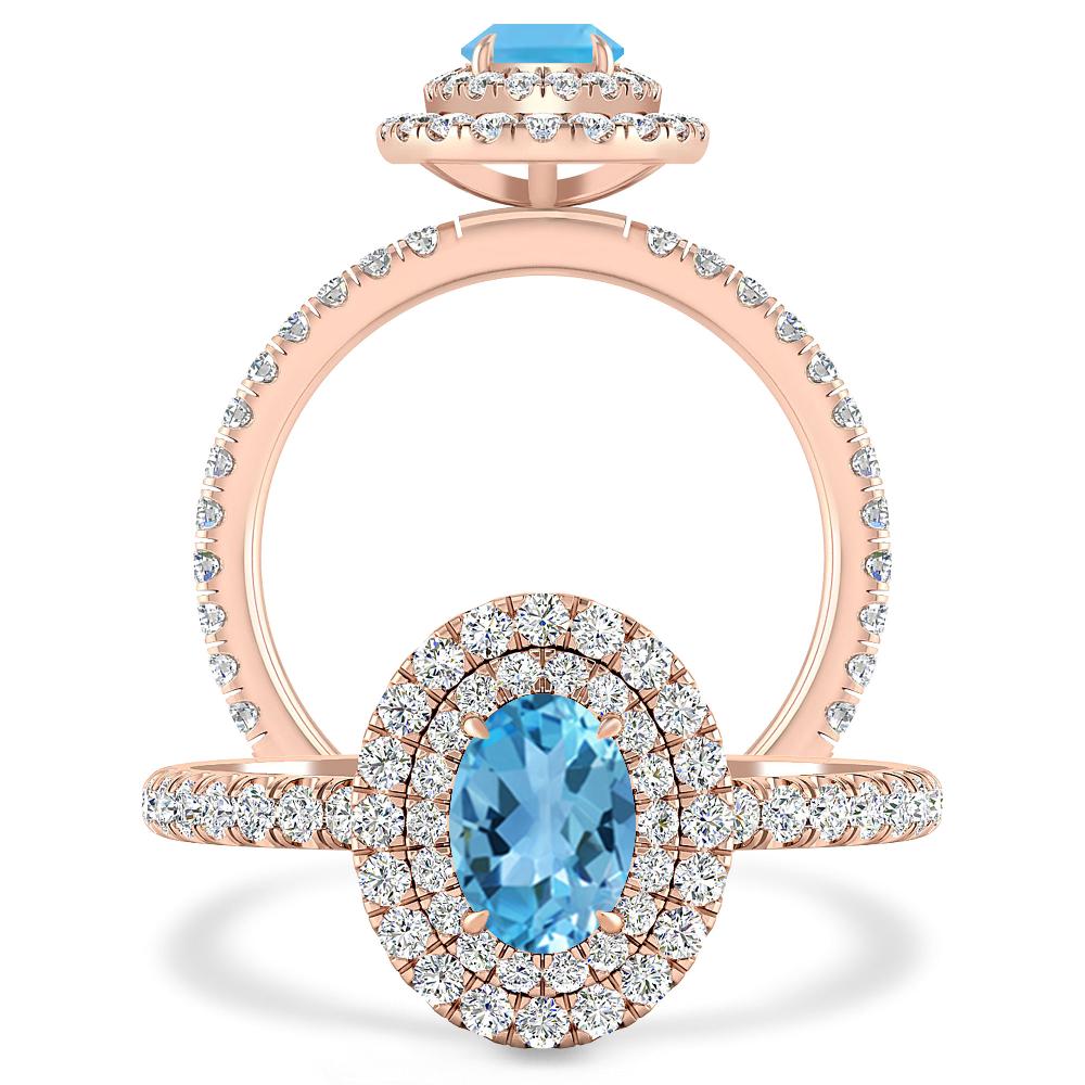 Rose Gold - Blue Topaz