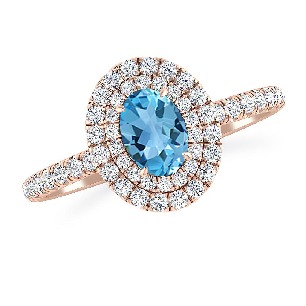 Rose Gold - Blue Topaz