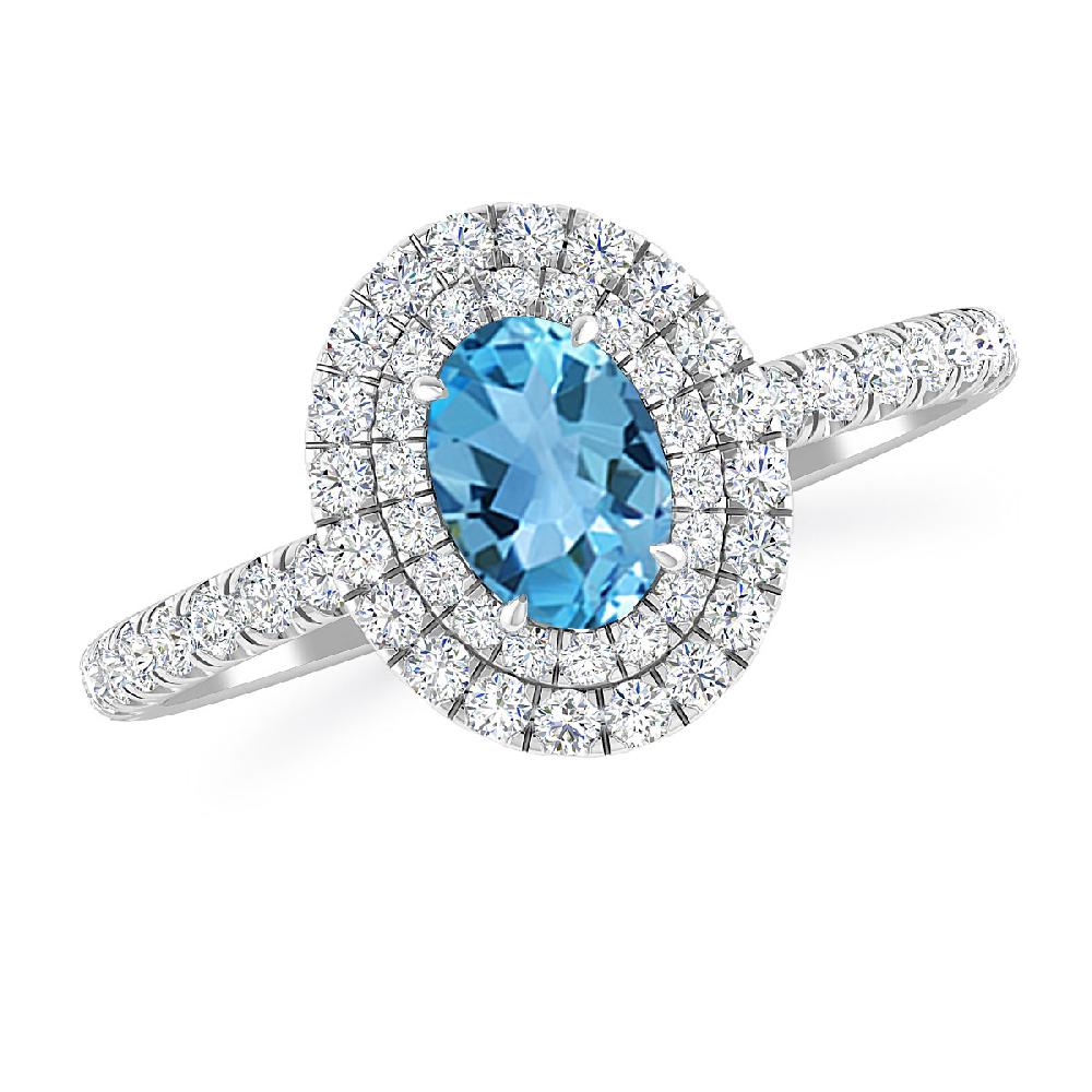 White Gold - Blue Topaz