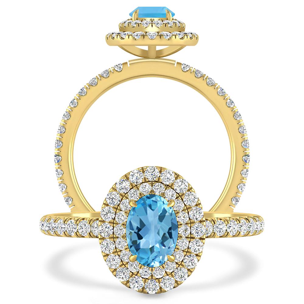 Yellow Gold - Blue Topaz