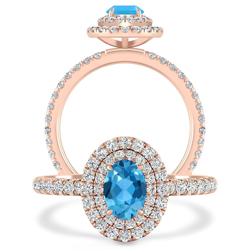 Rose Gold - Blue Topaz