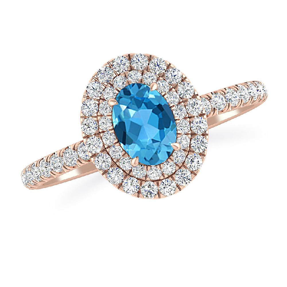 Rose Gold - Blue Topaz