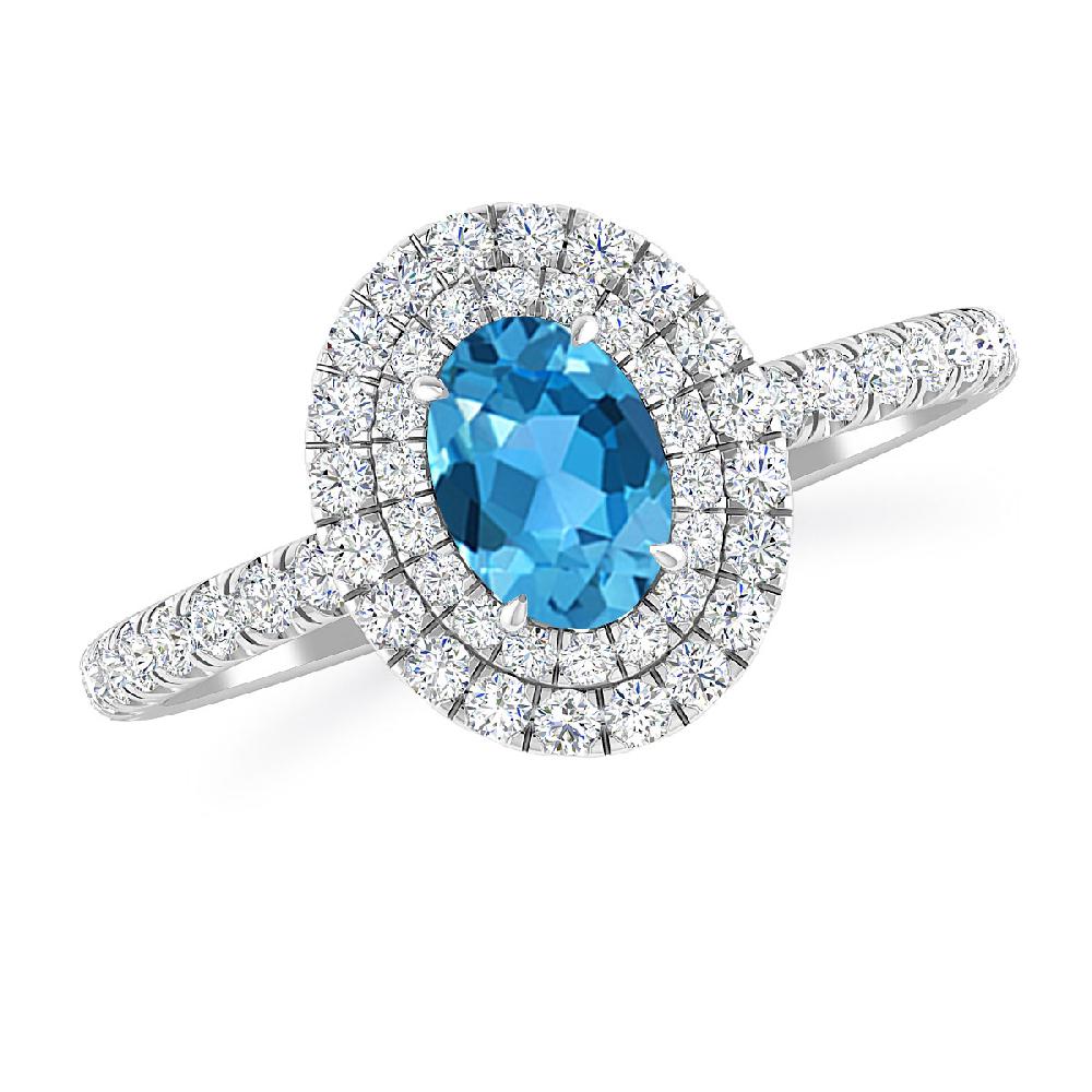 White Gold - Blue Topaz