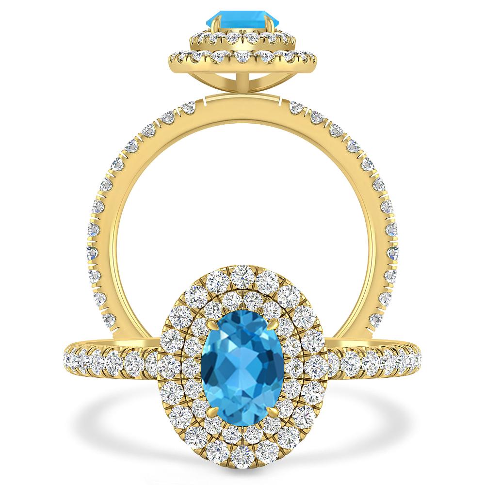 Yellow Gold - Blue Topaz