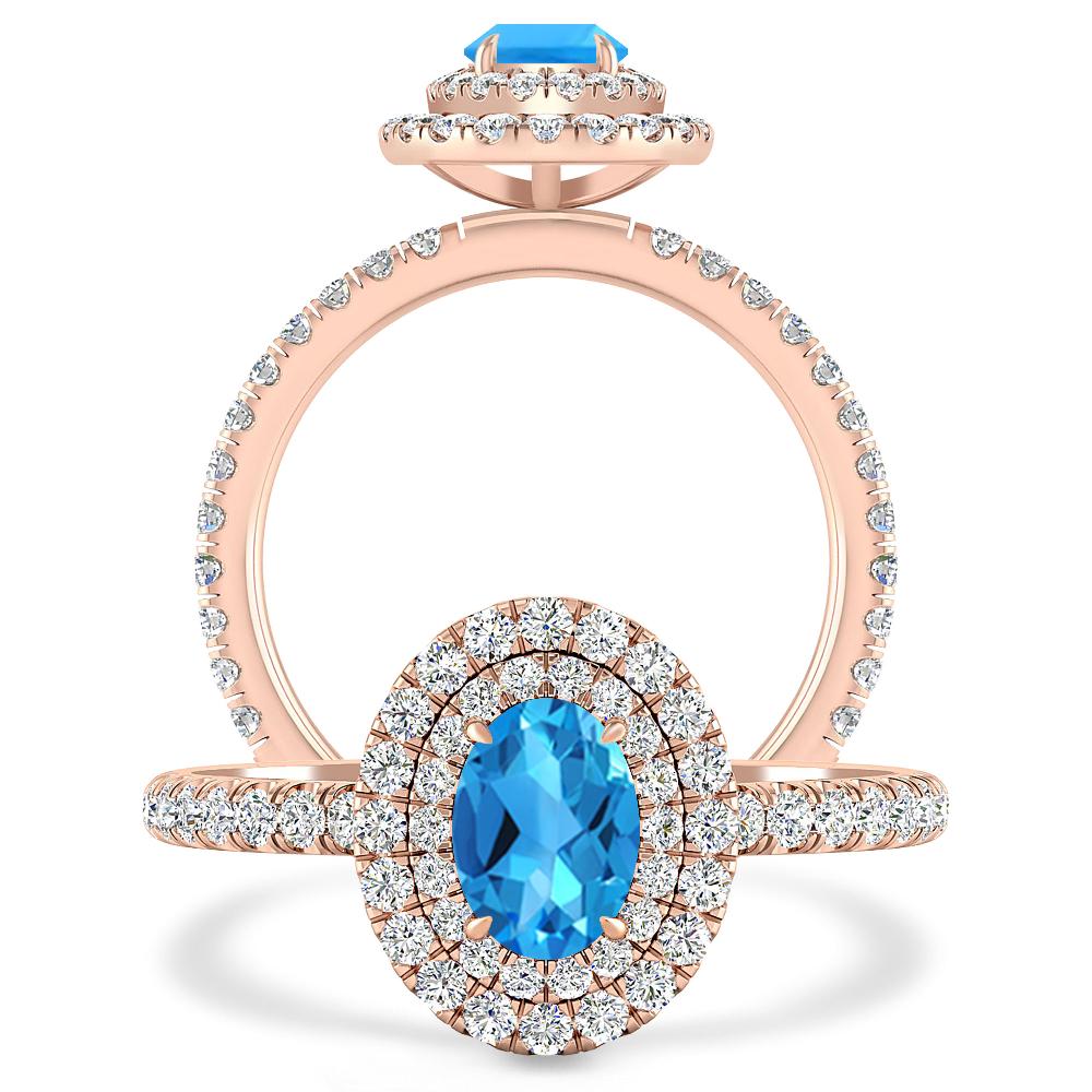 Rose Gold - Blue Topaz