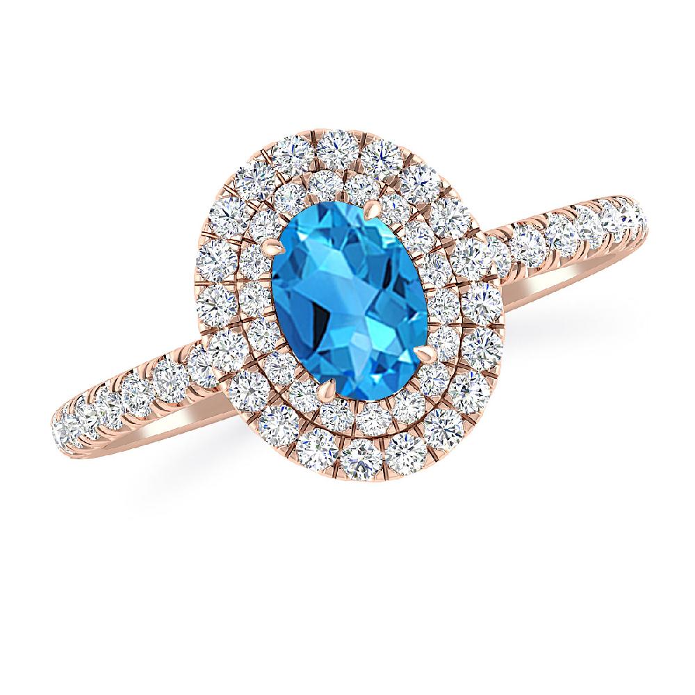 Rose Gold - Blue Topaz