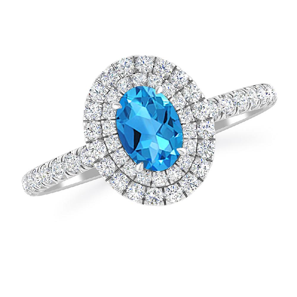 White Gold - Blue Topaz