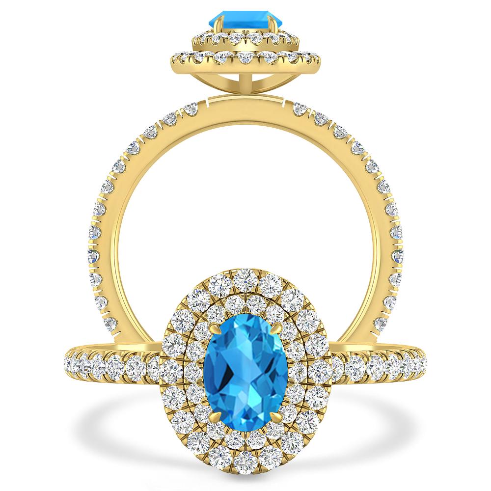 Yellow Gold - Blue Topaz