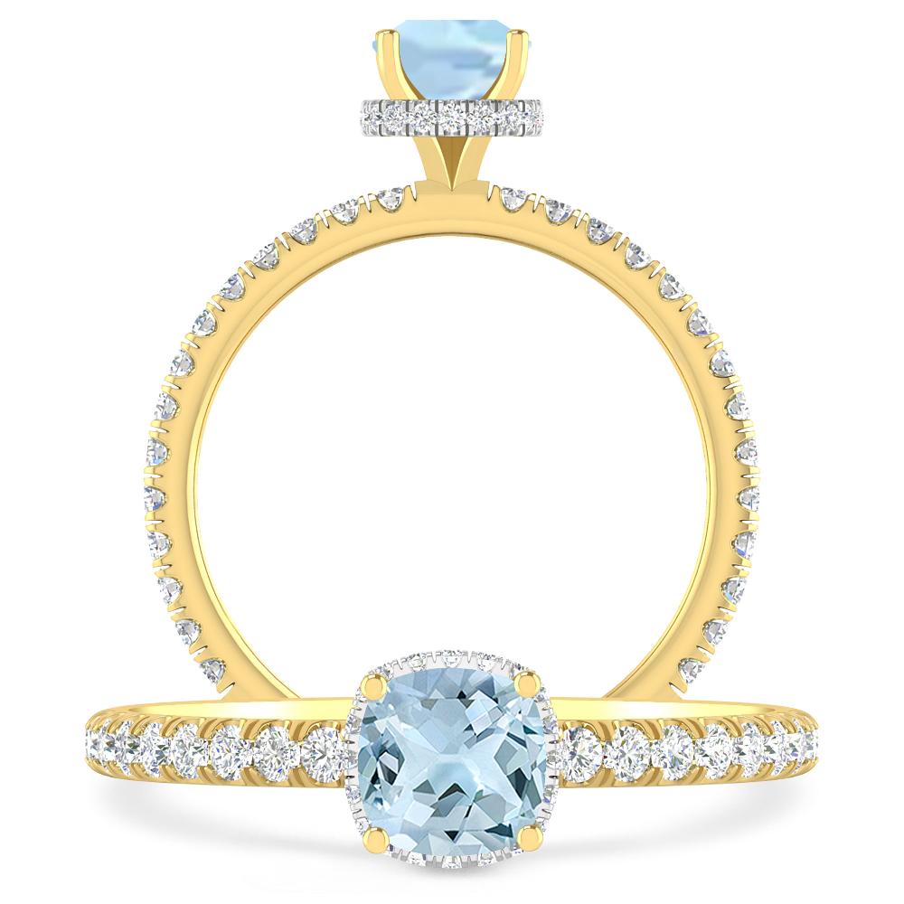 Yellow Gold - Aquamarine