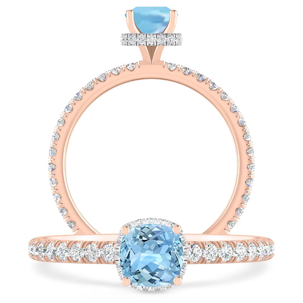 Rose Gold - Aquamarine