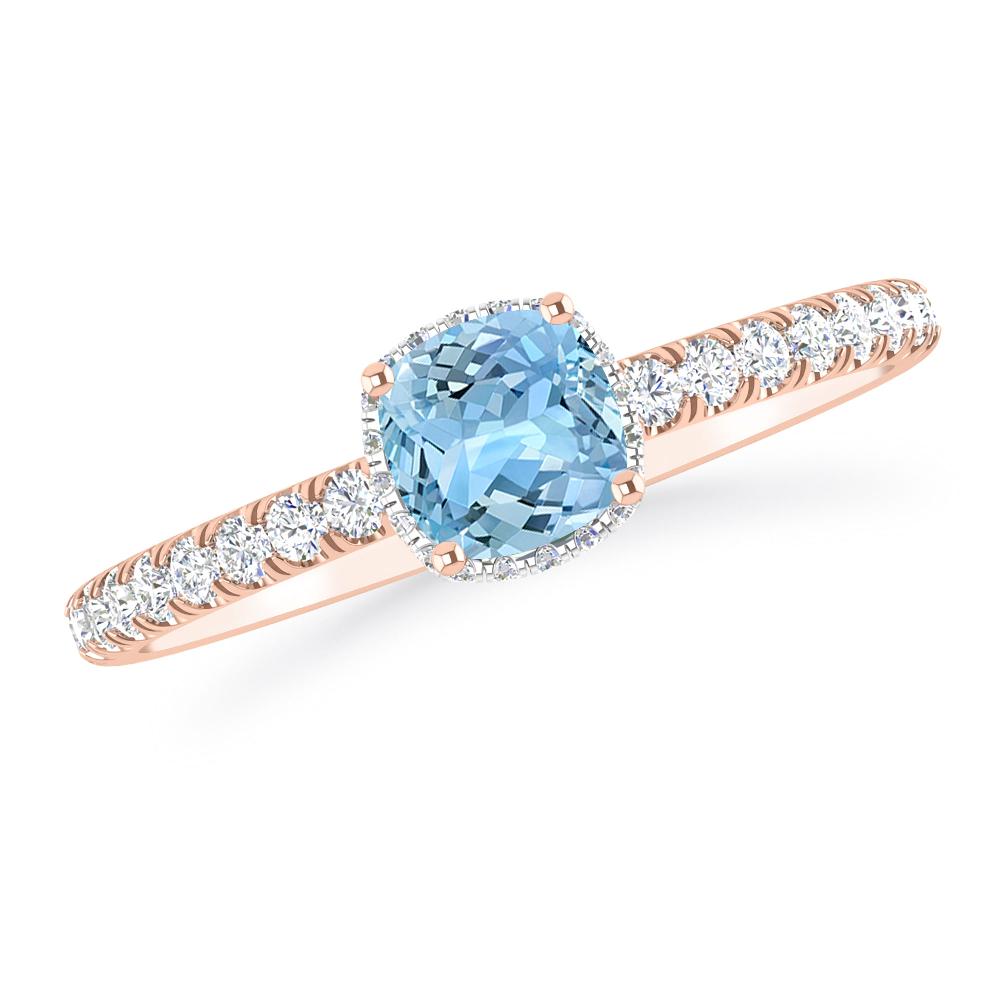 Rose Gold - Aquamarine