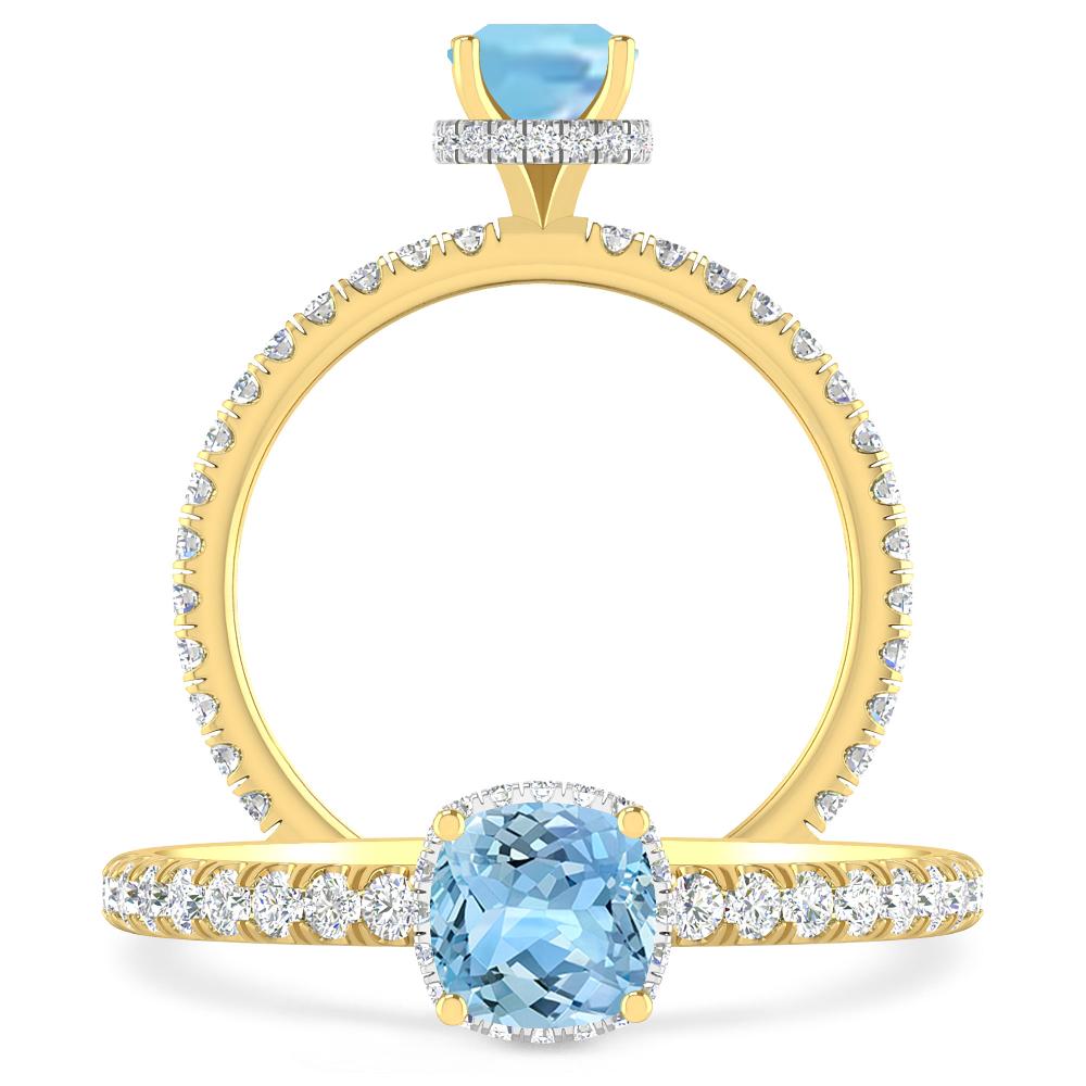 Yellow Gold - Aquamarine