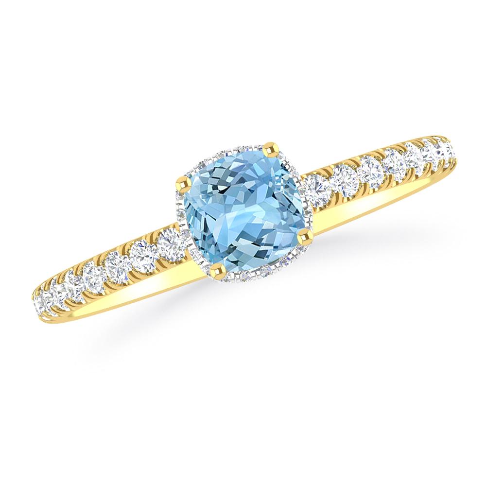 Yellow Gold - Aquamarine