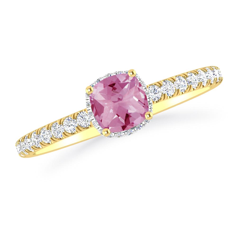 Yellow Gold - Pink Tourmaline