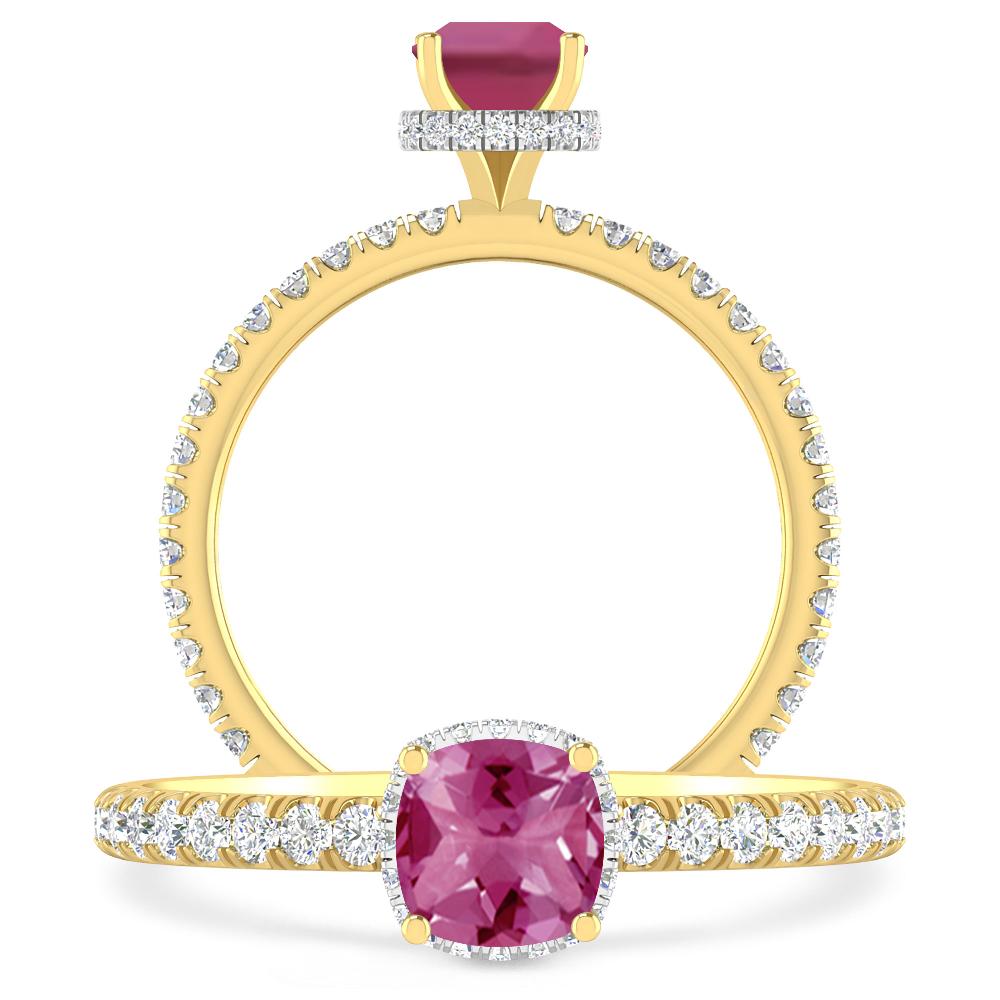 Yellow Gold - Pink Tourmaline