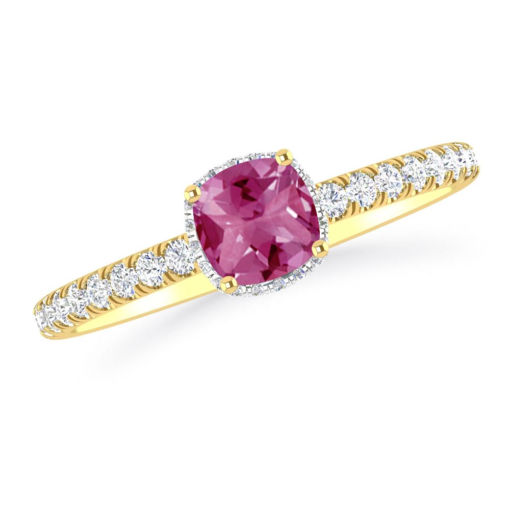 Yellow Gold - Pink Tourmaline