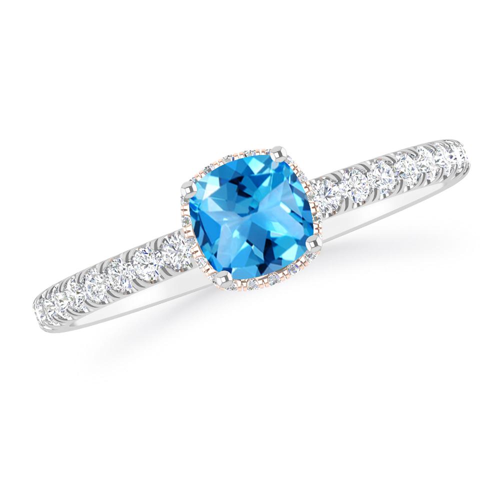 White Gold - Blue Topaz