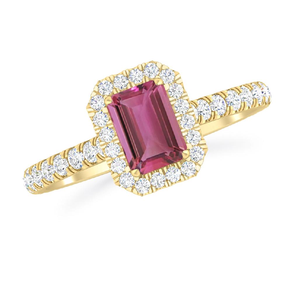 Yellow Gold - Pink Tourmaline