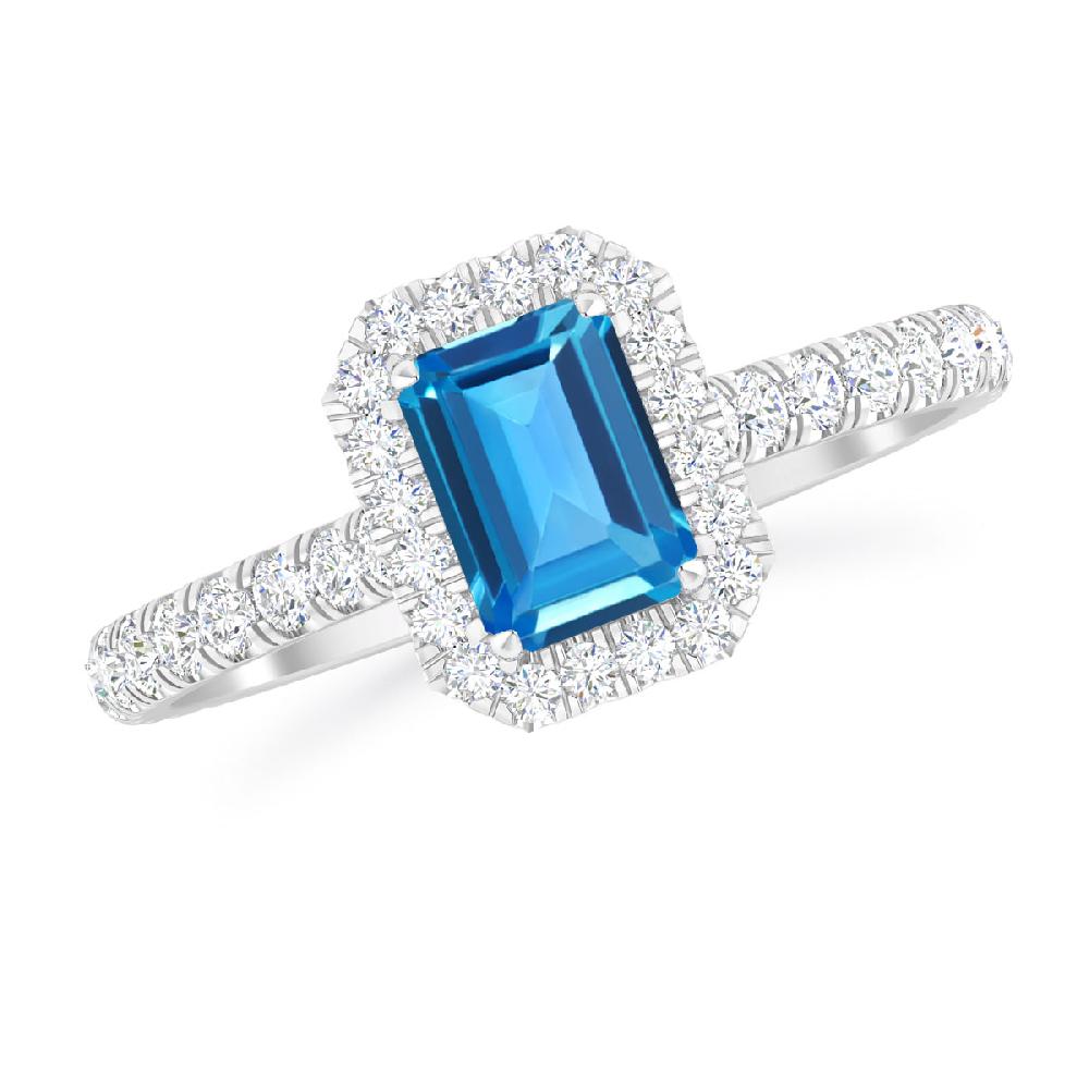 White Gold - Blue Topaz