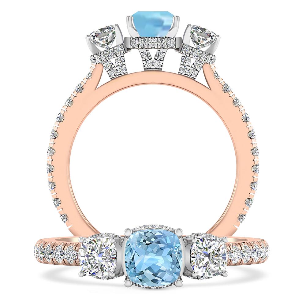 Rose Gold - Aquamarine