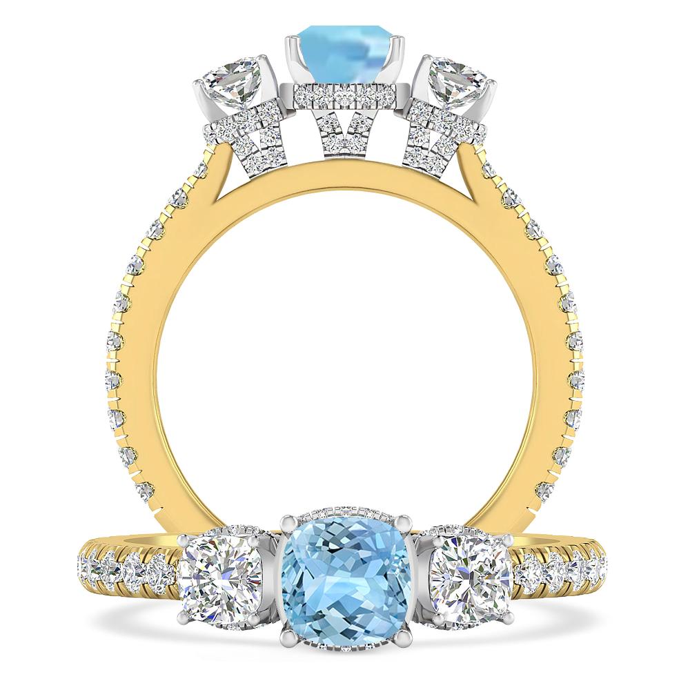 Yellow Gold - Aquamarine