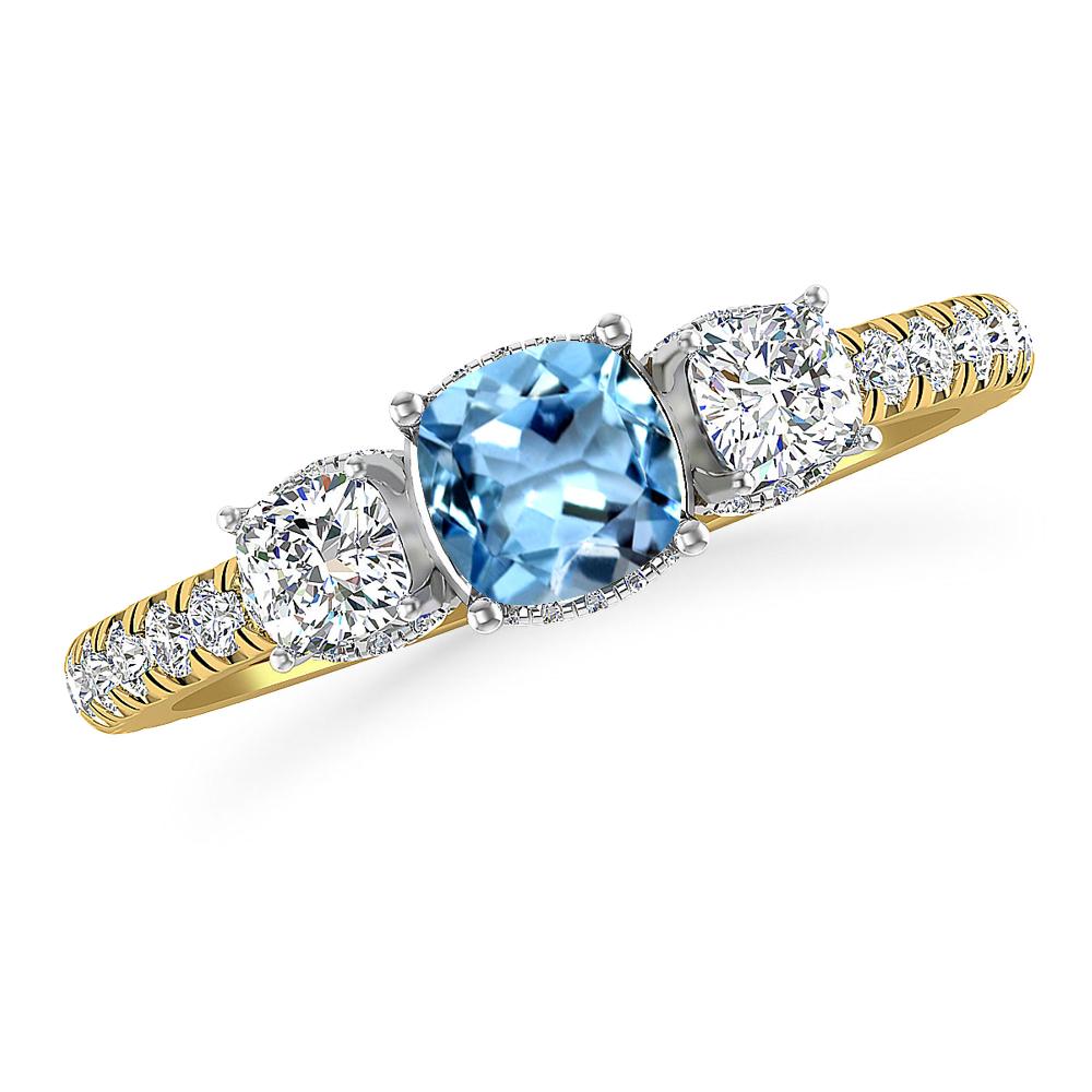 Yellow Gold - Aquamarine