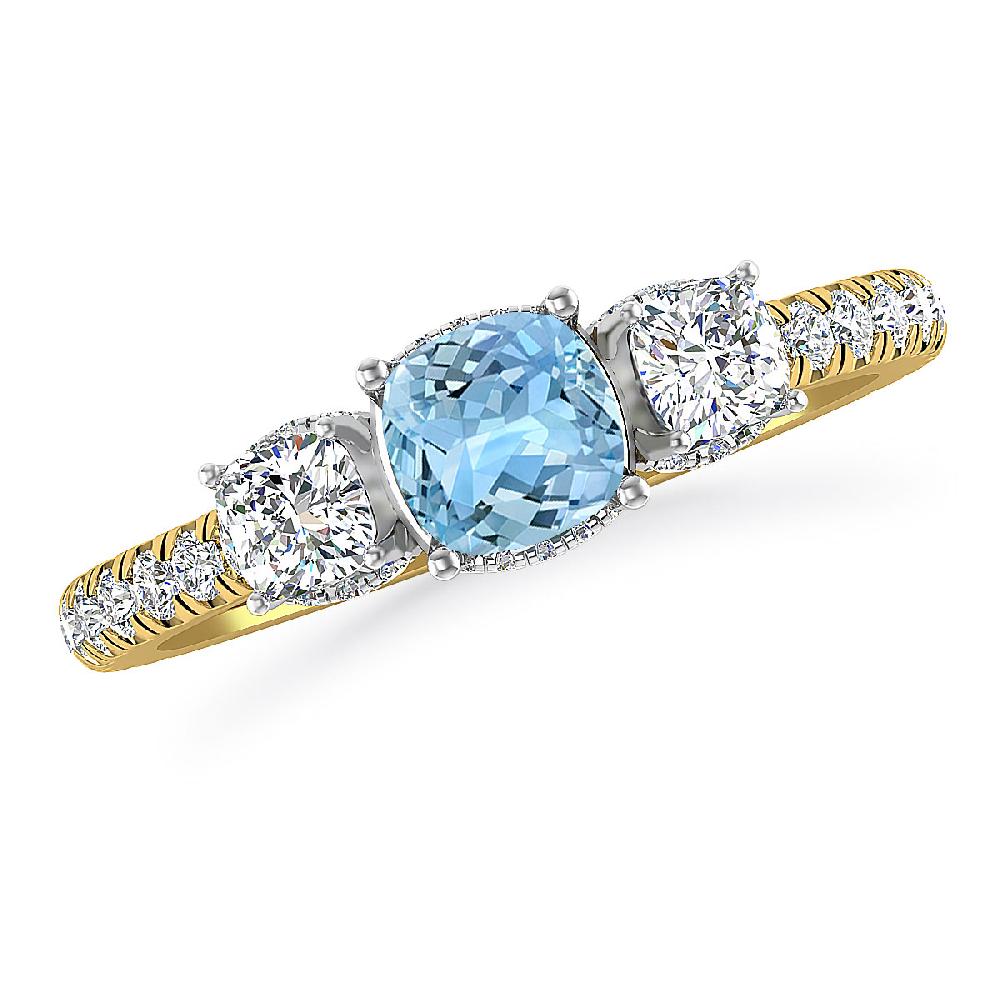 Yellow Gold - Aquamarine