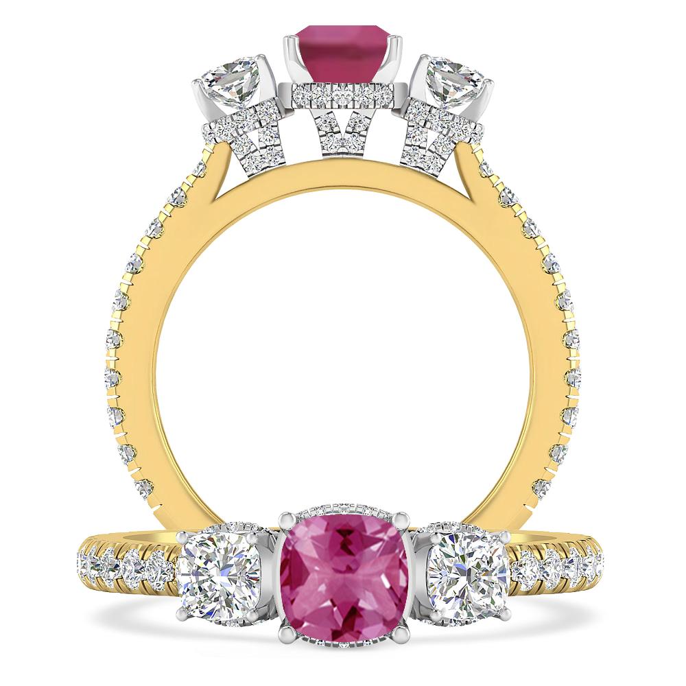 Yellow Gold - Pink Tourmaline