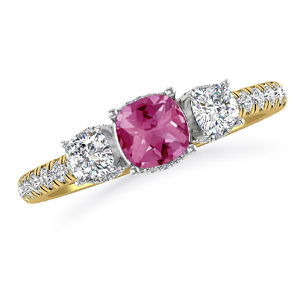 Yellow Gold - Pink Tourmaline