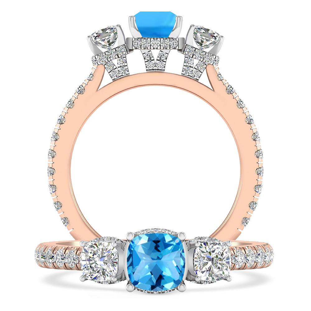 Rose Gold - Blue Topaz