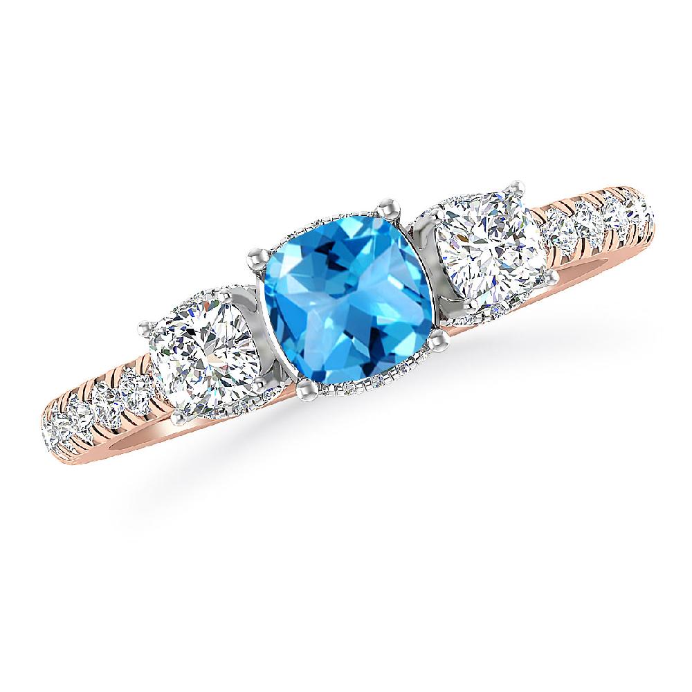 Rose Gold - Blue Topaz