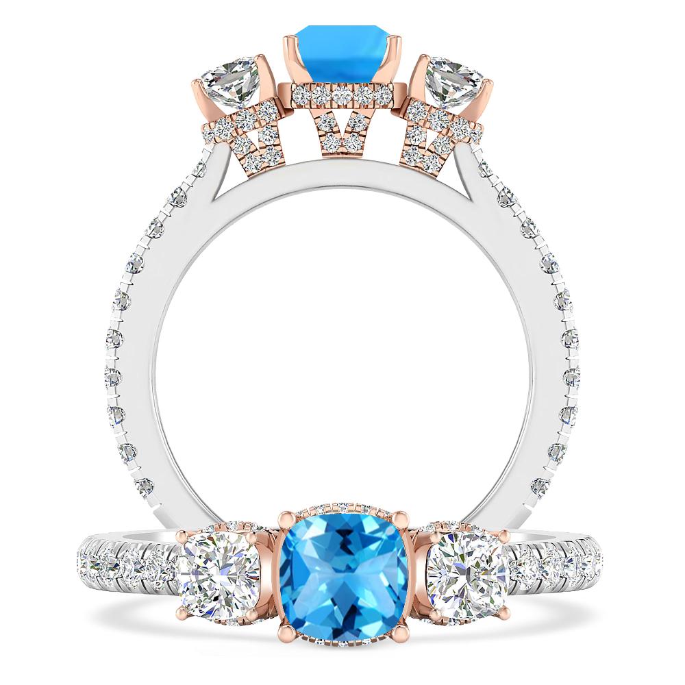 White Gold - Blue Topaz