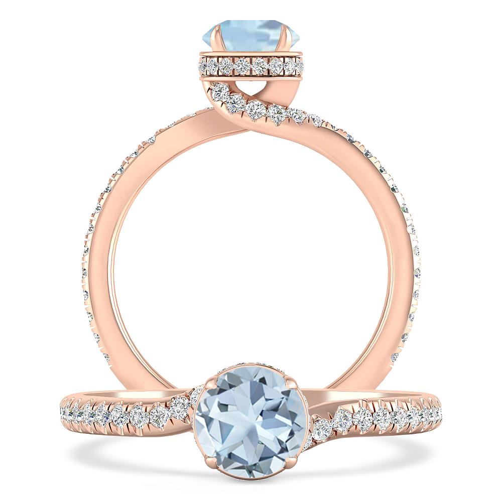 Rose Gold - Aquamarine