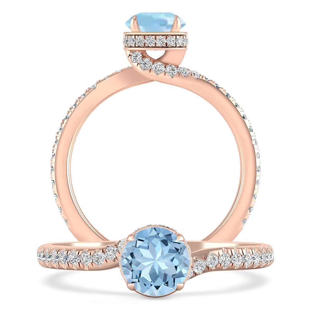 Rose Gold - Aquamarine