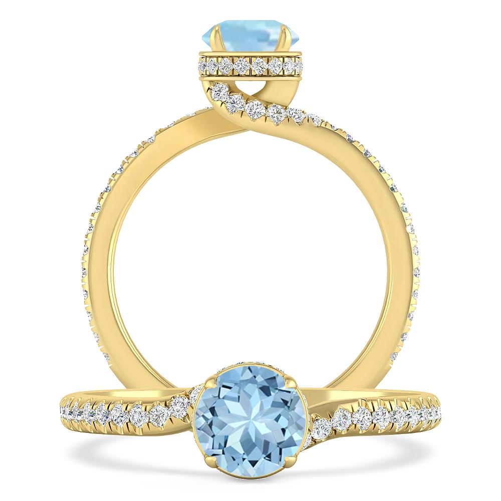 Yellow Gold - Aquamarine