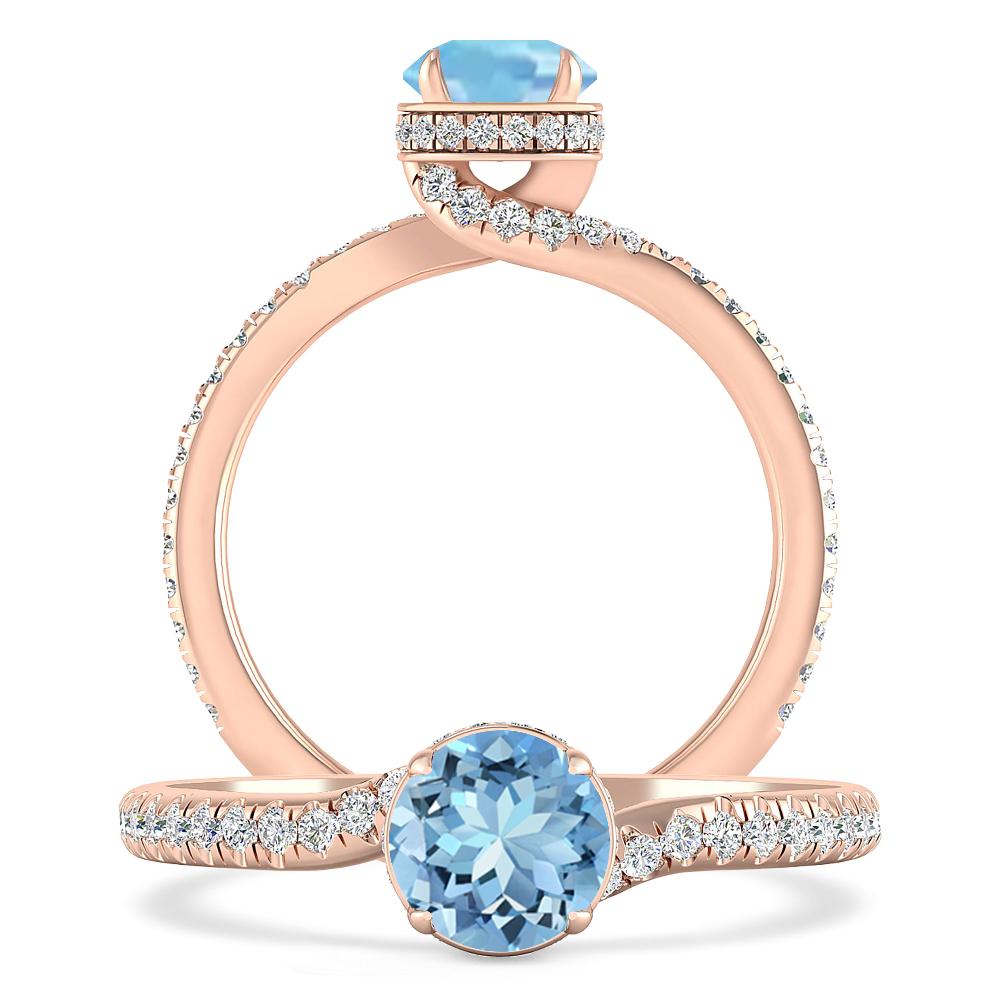 Rose Gold - Aquamarine