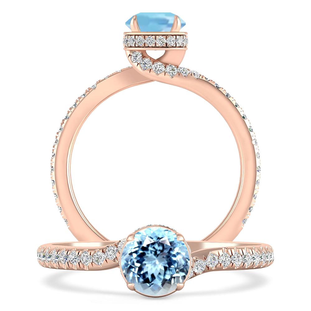 Rose Gold - Aquamarine