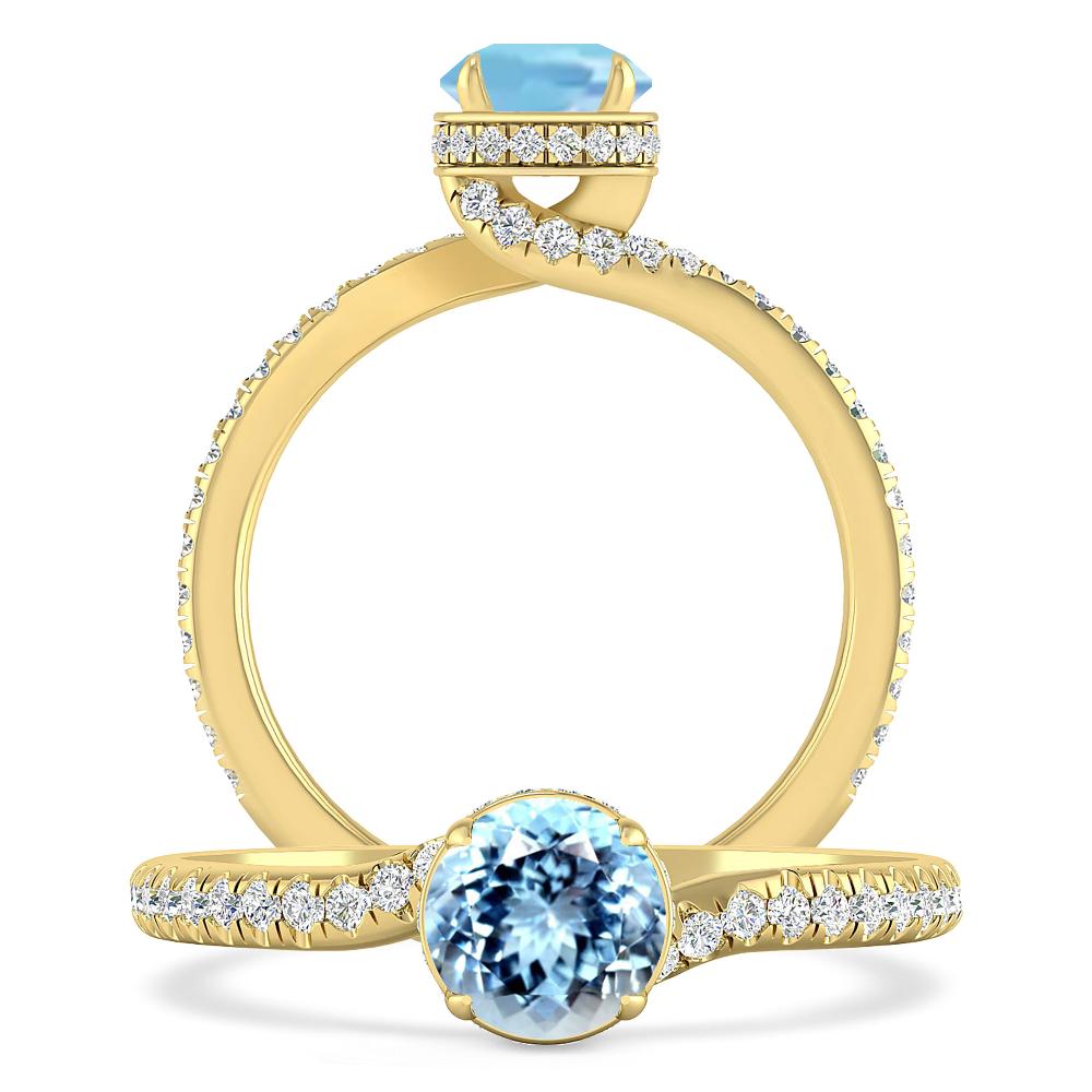 Yellow Gold - Aquamarine