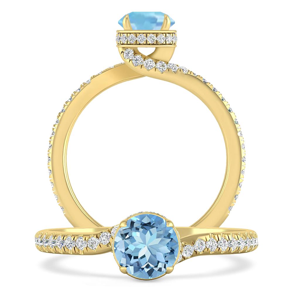 Yellow Gold - Aquamarine