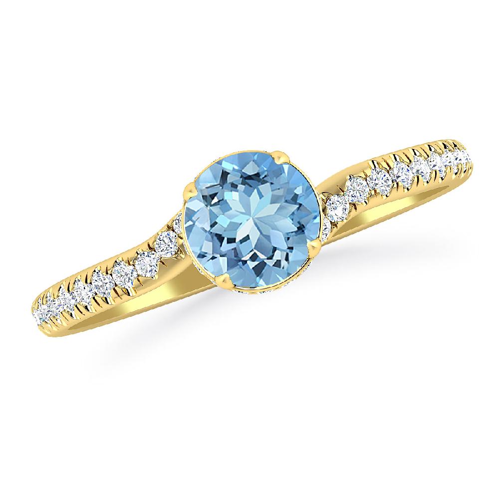 Yellow Gold - Aquamarine