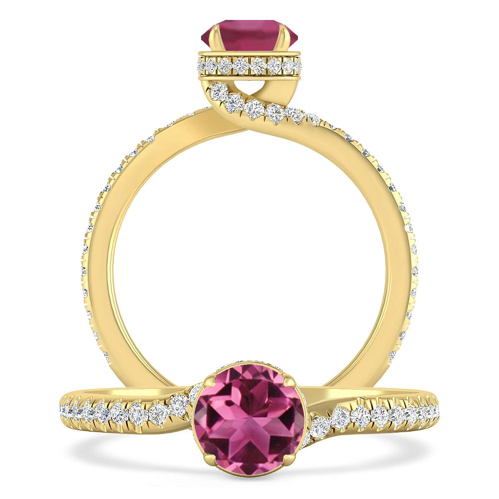 Yellow Gold - Pink Tourmaline