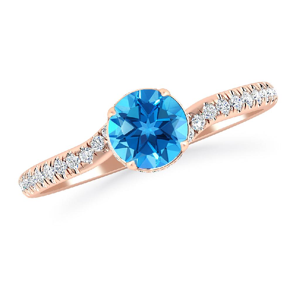 Rose Gold - Blue Topaz