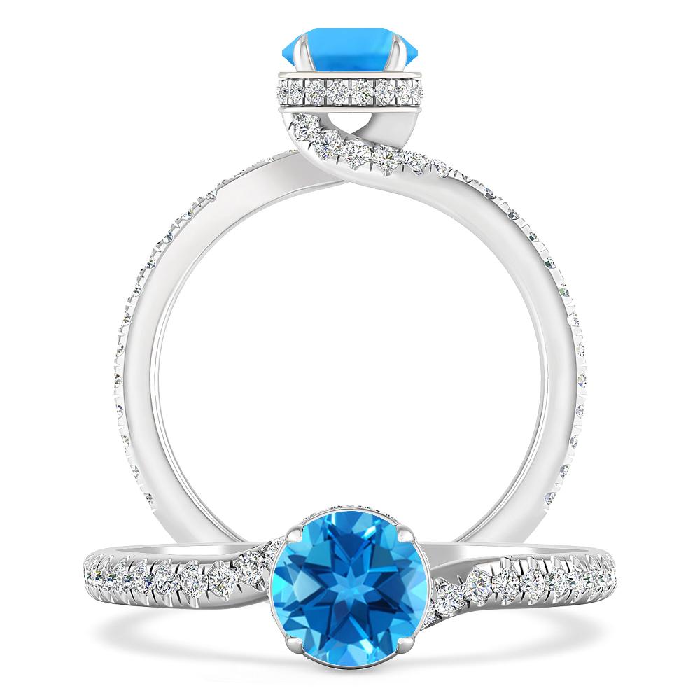 White Gold - Blue Topaz