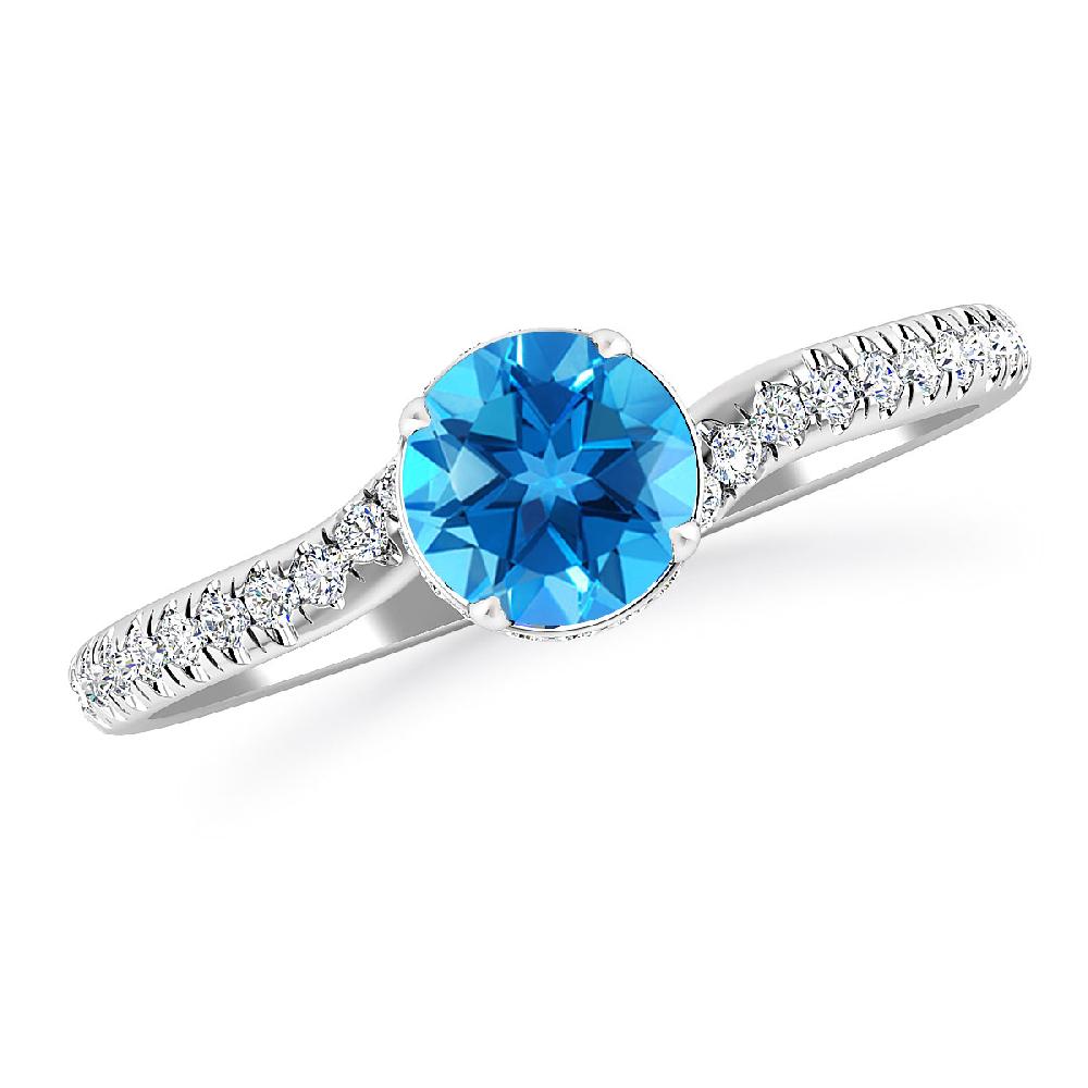 White Gold - Blue Topaz