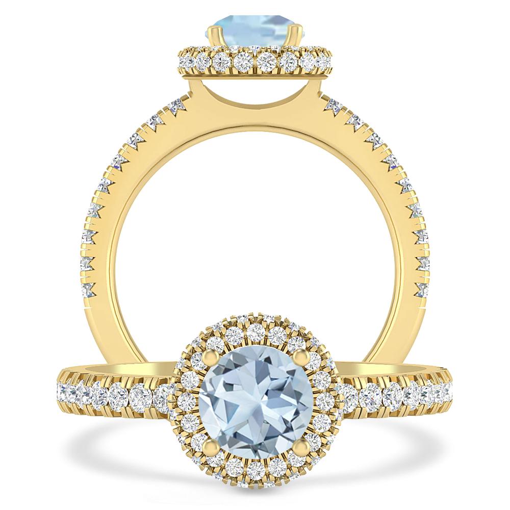 Yellow Gold - Aquamarine